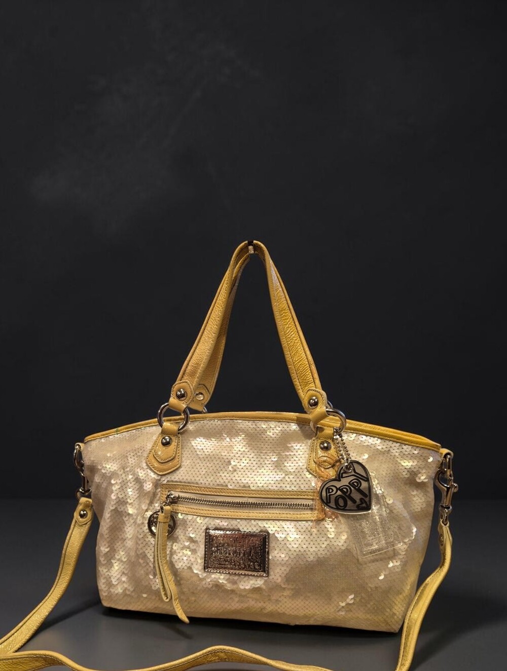 Coach Poppy RARE Vintage Sequin Rocker Convertible Satchel